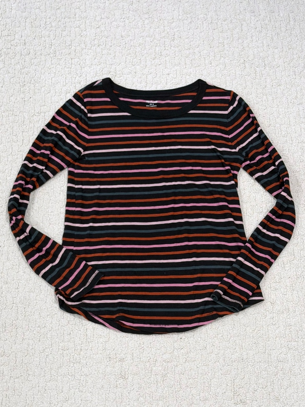 Madewell Striped Whisper Long Sleeve Tee Size Small
